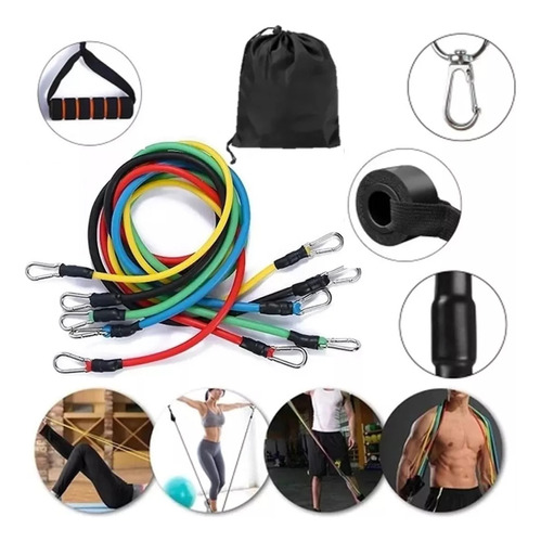 Kit 11 Elástico Extensor Para Exercício Academia Em Casa