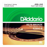 Cuerda De Guitarra D'addario Ez890b Bronze 009/045 De Acero