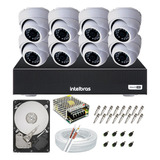 Kit Cftv 8 Câmeras Segurança Dome Ir Dvr Mhdx 1108 Intelbras