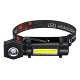 Linterna Led Minera 5w Cree Cob Recargable Usb 5v Iman Clip 