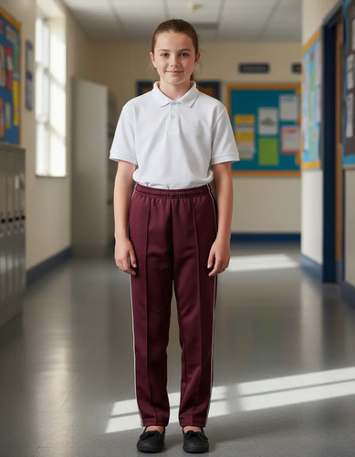 Pantalón De Pants Escolar Color Vino