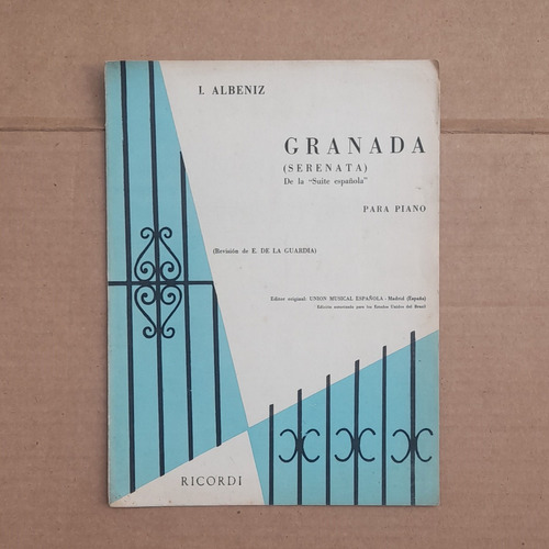 Partitura Granada (serenata) Para Piano Antiga - 1929