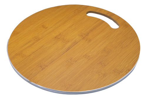 Tabla Redonda De Madera Para Picar Quesos Carnes Frias Pizza Color Madera Natural Circular