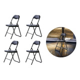 Sillas Plegables X4 Asiento Y Respaldo Acolchado