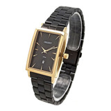 Relógio Orient Feminino Ltss1018 G1px Dourado Preto Quadrado