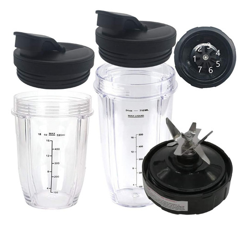 Set De Vaso Y Cuchilla Joystar P/ Ninja Bl681a Y Mas, 5 Pcs