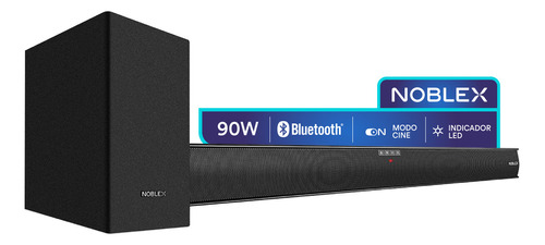 Barra De Sonido Noblex Sb100swp Soundbar 2.1 90w Bluetooth Color Negro