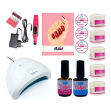 Kit Manicure Unhas Gel Acrigel Cabine Lixadeira Completo