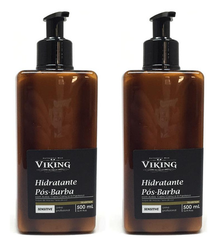 Kit 2 Hidratante Pós Barba Sensitive Prof 500ml Cada Viking