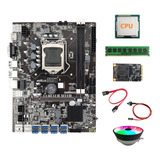 Placa Base Minera B75 Btc+cpu+ventilador Rgb+ddr3 4 Gb 1600