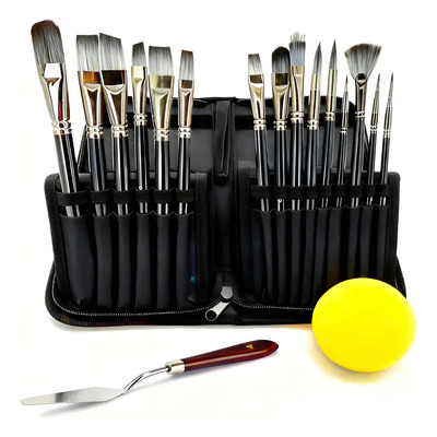 Juego De 15 Pinceles Profesionales Para Acuarela Y Acrílico | MercadoLibre