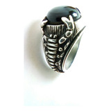 Anillo Hombre Alacrán En Plata Fina Ley .925 Y Onix Natural 