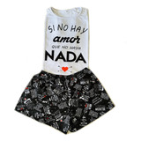 Pijamas Animados Corto Remera Y Short Cod Si No Hay Amor 329