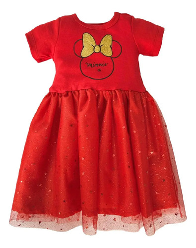 Vestido Manga Corta Con Estampado Enfrente Disney Minnie Mou | Meses sin interés
