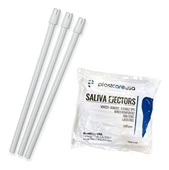 1000 Dental Desechable Saliva Eyectores, Cuerpo Blanco White