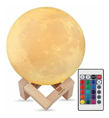 Lámpara De La Luna Impresión En 3d Con El Soporte 5 D...
