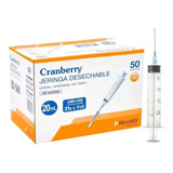 Caja Jeringa Con Aguja 20 Ml X 50 U, Cranberry - Deltamed