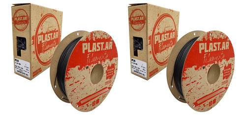 Filamento Impresoras 3d Pack 2 X Pla De 1k Plast.ar Negro