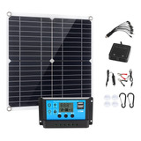 Kit De Panel Solar De 200 Vatios De 12 V, Doble Salida Usb D