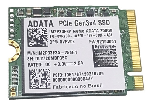 Ssd M.2 256gb (2230) Para Notebook 2 In 1 Dell Latitude 9420