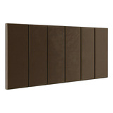 Suporte Fixo Parede Painel 1,95x54 Box King Size Cabeceira Cor Marrom Suede