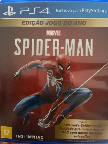 Homem Aranha Ps4 - Spiderman Físico - Jogo Ps4 - Usado