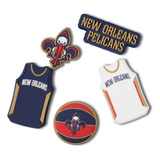 Jibbitz Nba New Orleans Pelicans Pack 5  Unico - Tamanho Un