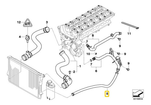 Manguera Base Inferior Radiador Bmw Serie 3  E46 328i M52 Foto 2