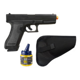 Pistola De Airsoft Spring 6mm Glock K17 + 1000 Bbs + Coldre