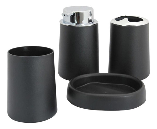 Set De Accesorios De Baño Dispensador De Jabón Negro