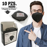 Mascarilla Cubreboca Kn95 Paquete 10pzs Negro/gris