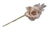 Adorno Flor Rosa 31cm Blanco Natural Decoracion Navidad