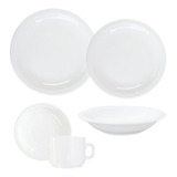 Set Vajilla X6 Platos Taza Porcelana Blanca Tsuji 450