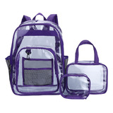 Conjunto De Tres Piezas De Mochila Transparente De Pvc