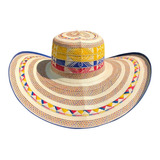 Sombrero Vueltiao 23 Vueltas Diseño Tricolor En Caña Flecha