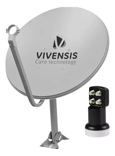 Antena Digital Parabólica Vivensis 60cm Ku + Lnbf Quadruplo