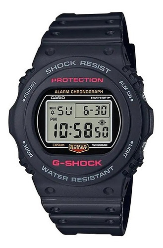 Reloj Casio Dw-5750e-1d Hombre G-shock Color De La Malla Negro Color Del Bisel Negro Color Del Fondo Natural