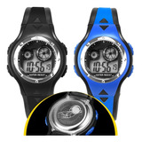 Kit 2 Relógio Infantil Digital Led Azul E Preto Barato