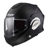 Casco Abatible Ls2 Valiant 180 Degrees Solid Negro Mate 