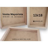 Marco Cuadro Box 13x18 Madera Kiri + Vidrio. Mayorista