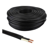 Cable Uso Rudo 2x10 Alucobre Keer Rollo 100m Antiflama Color De La Cubierta Negro