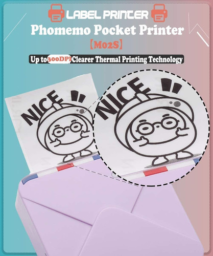 Phomemo M02s Impresora Bluetooth, Mini Impresora Térmica De