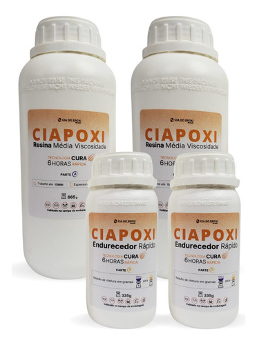 Kit Resina Epóxi Ciapoxi Média Viscosidade 2kg