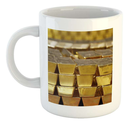 Taza Ceramica Oro Gold Barra Lingotes Dinero Dorado P3