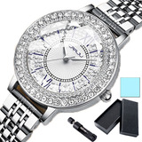 Reloj Elegante De Cuarzo Para Mujer Con Diamantes De Imitaci