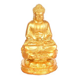 Buda Shakyamun Meditando Poliresina Dorada 11x7cm Feng Shui
