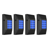 4pcs Luz De Pared Solar 6led Luz De Escalera Luz Paso