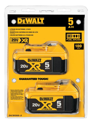 Paquete De 2 Baterias Dewalt 20v 5 Amper Xr Max Litio-ion