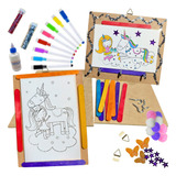 Kit Arte Cuadros P/ Pintar + Porta Llaves Didacticos Niños