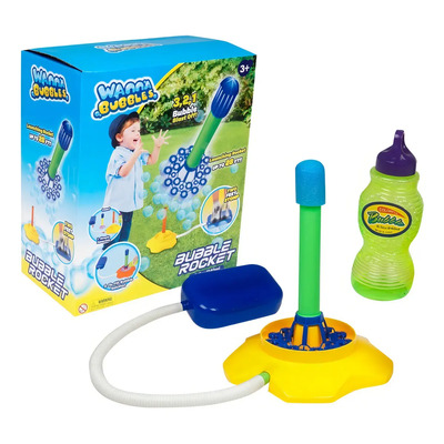 Juguete Cohete Lanzador De Burbujas Con Luz Y Sonido Para Niños Amarillo